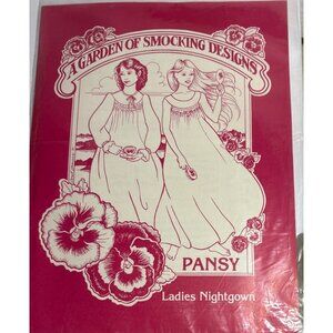 A Garden of Smoking Designs Pansy Ladies Nightgown Sewing Pattern NEW